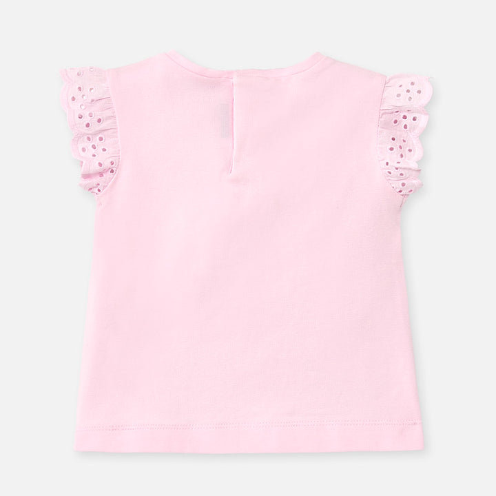 Pink Ruffle Short Sleeve Shirt