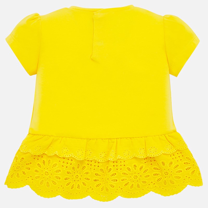 Yellow Short Sleeve Perforated Shirt