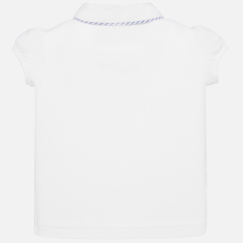 White Shirt with Floral Embroidered Collar