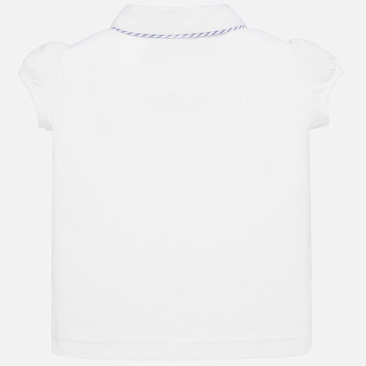 White Shirt with Floral Embroidered Collar