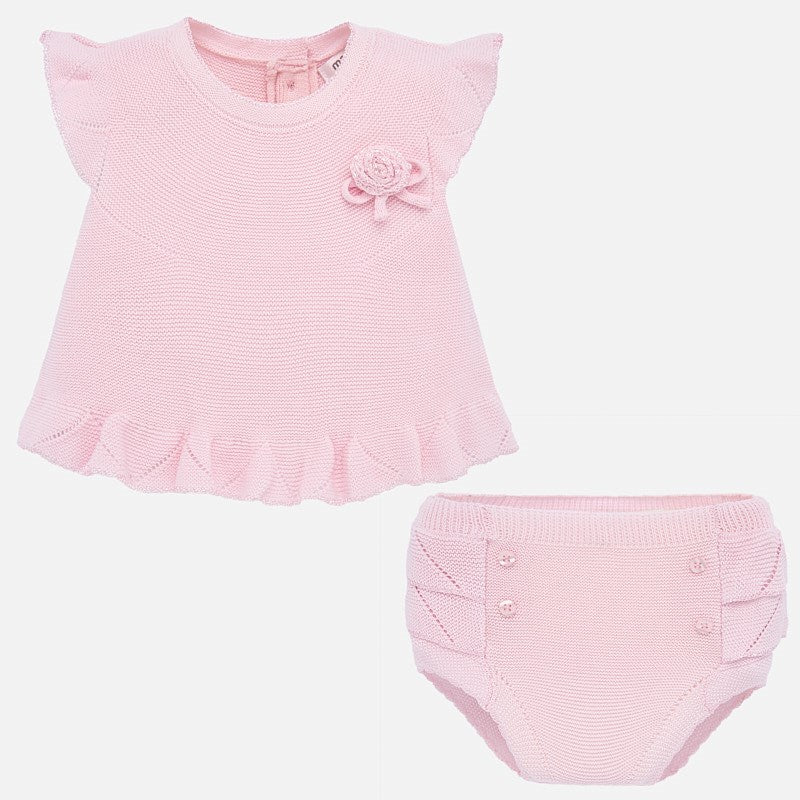 Pink Tricot Top & Bottom Set 