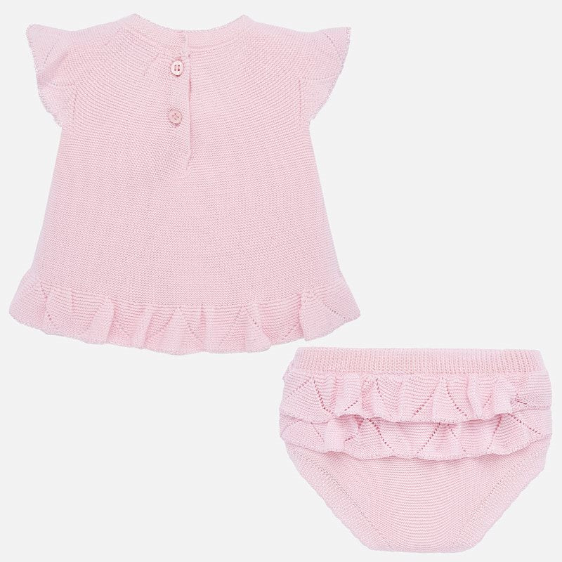 Pink Tricot Top & Bottom Set 