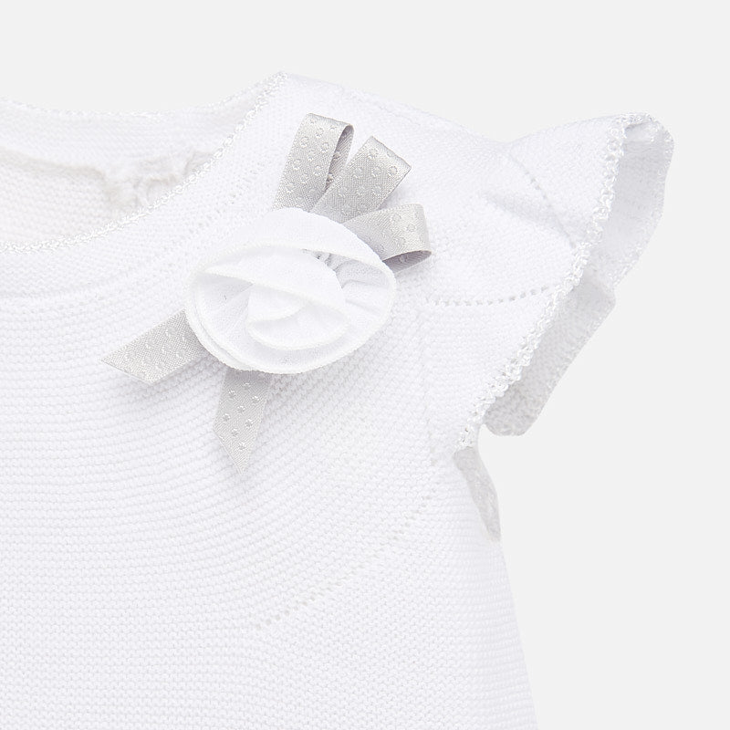 White Blouse with Grey Ruffled Bloomers