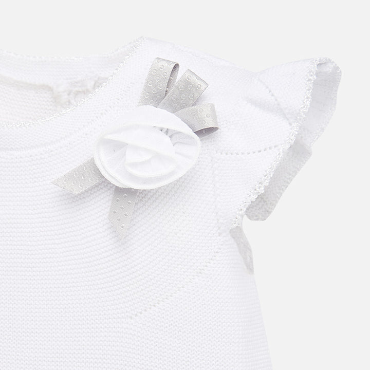White Blouse with Grey Ruffled Bloomers