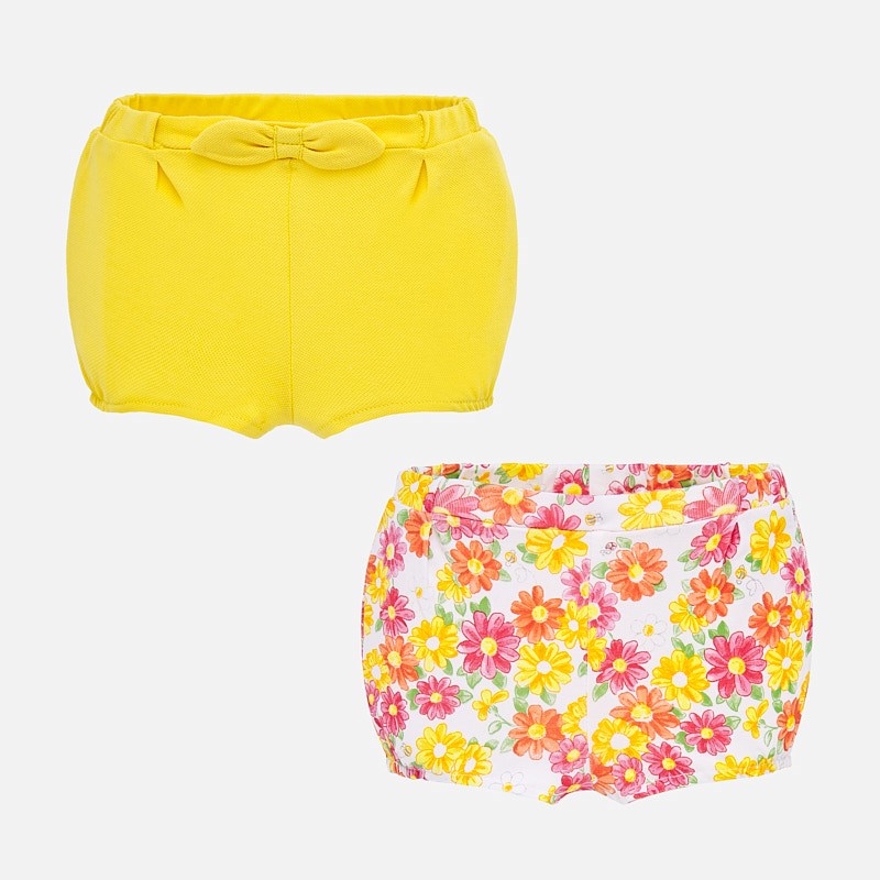 Yellow & Floral Short Set - Set of 2