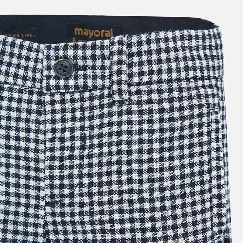 Navy Blue & White Checkered Shorts