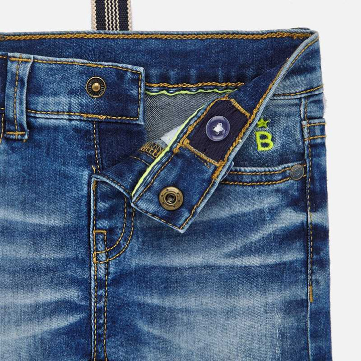 Denim Shorts with Suspenders