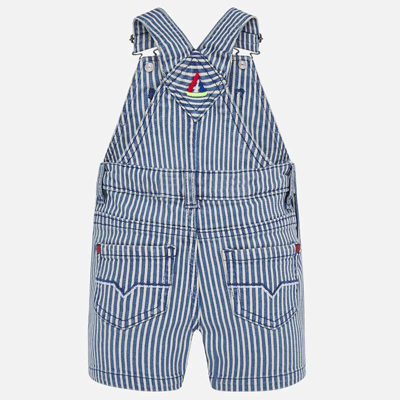 Striped Short Overalls