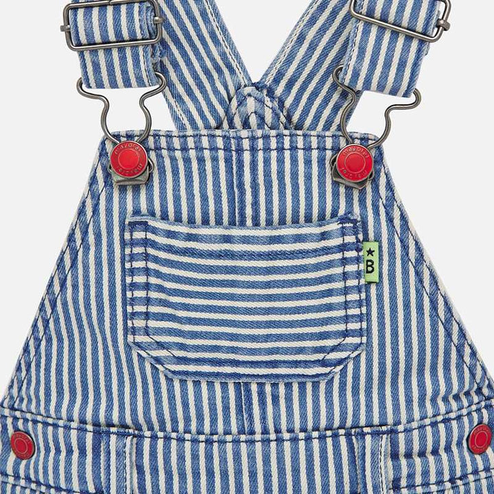 Striped Short Overalls