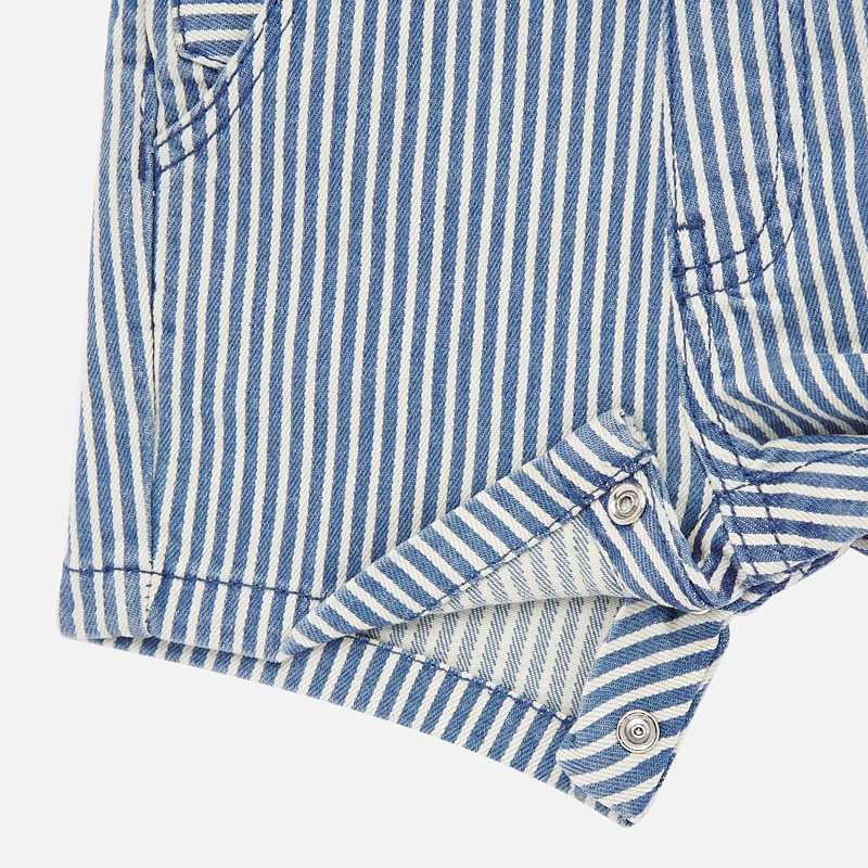 Striped Short Overalls