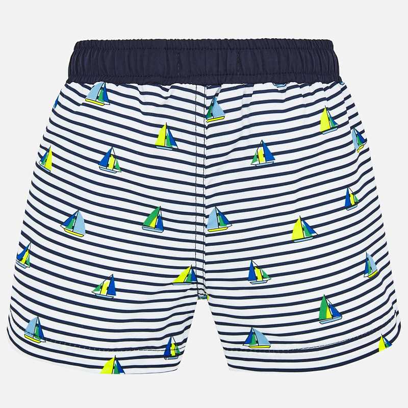 Navy & White Swim Shorts & Hat