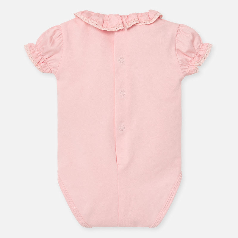 Pink Onesie with Ruffled Collar