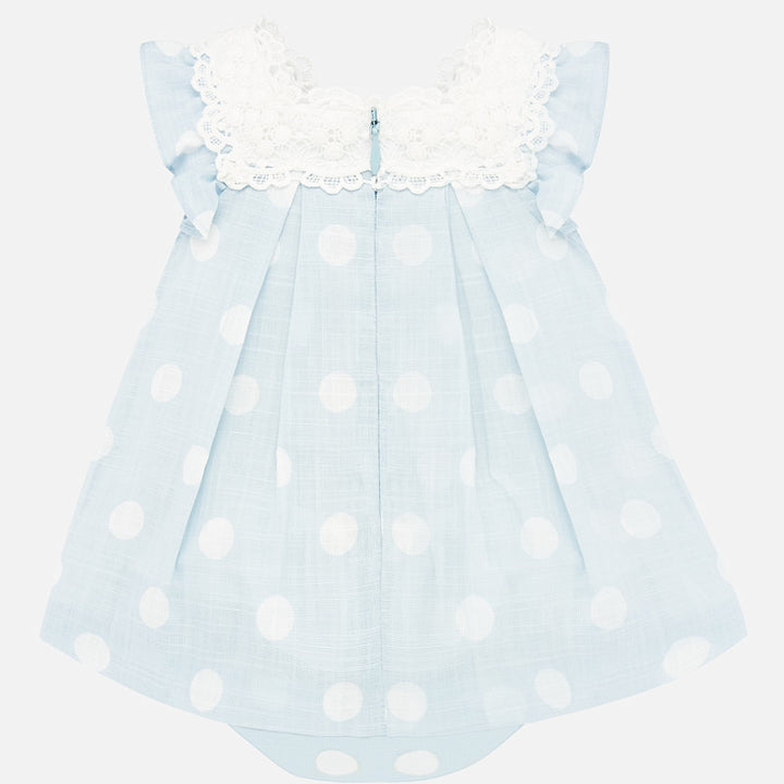 Light Blue Polka-Dot Dress with Bloomers