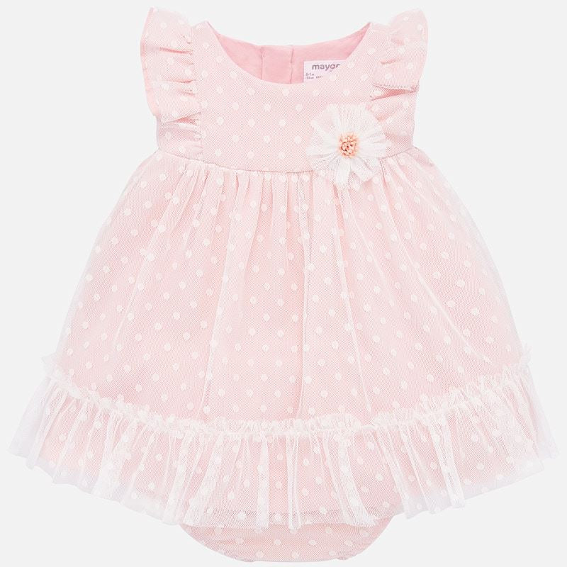 Pink Tulle Plumeti Dress Set 