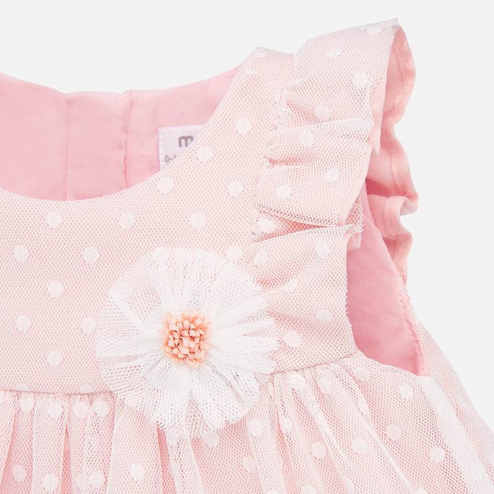 Pink Tulle Plumeti Dress Set 