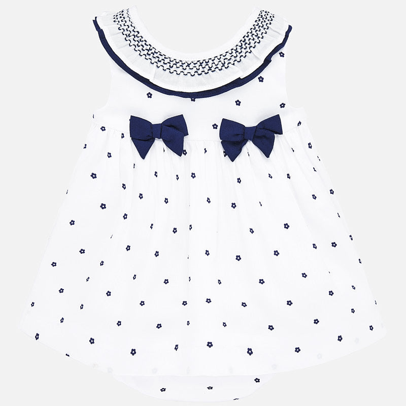 White & Navy Dress with Bloomers