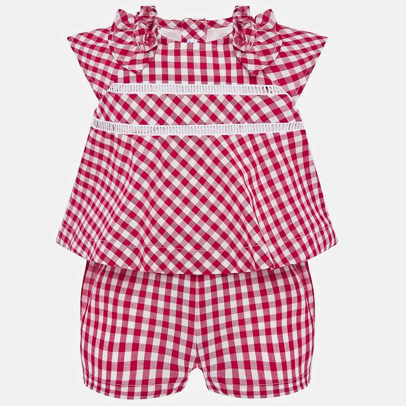 Red & White Gingham Romper