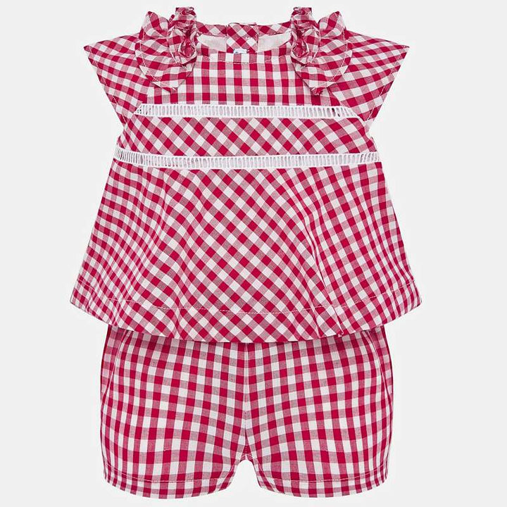 Red & White Gingham Romper