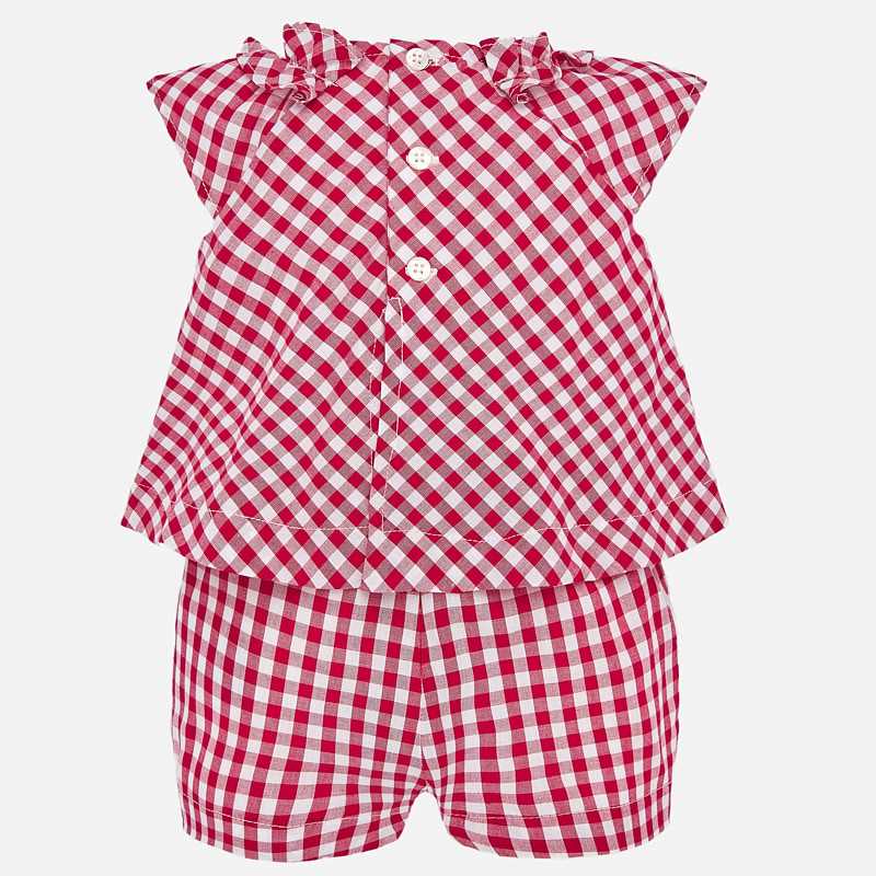 Red & White Gingham Romper