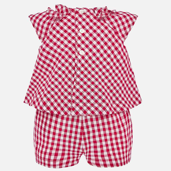 Red & White Gingham Romper