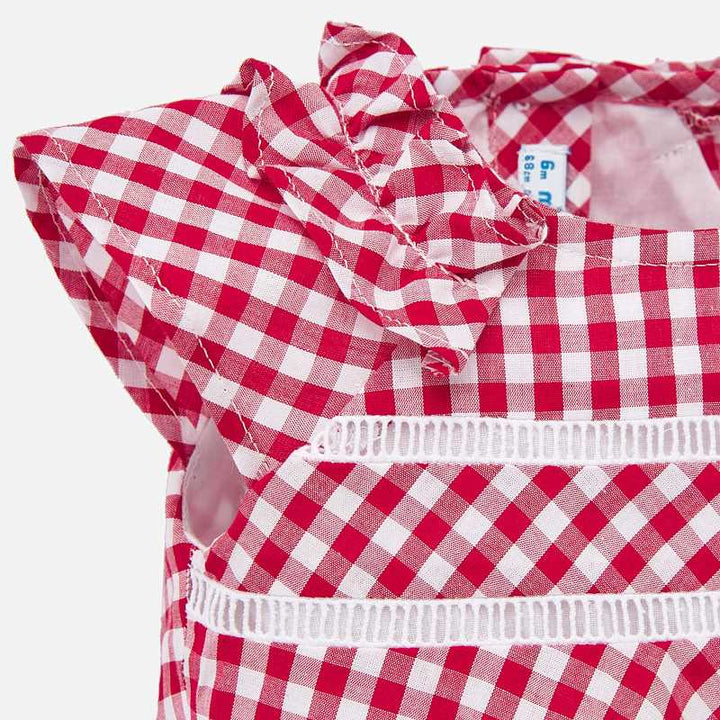 Red & White Gingham Romper