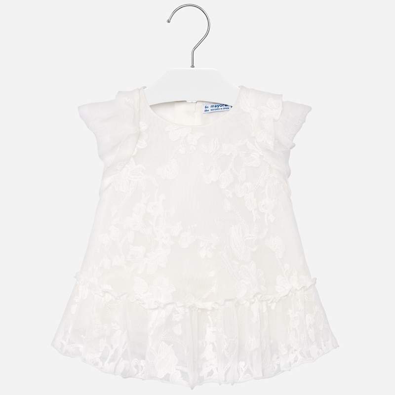 Floral White Embroidered Dress