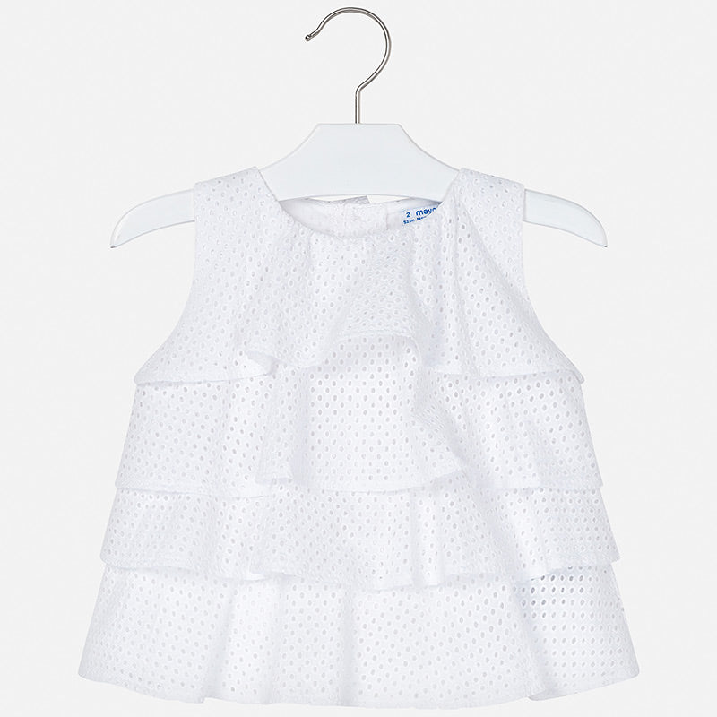 White Flutter Blouse