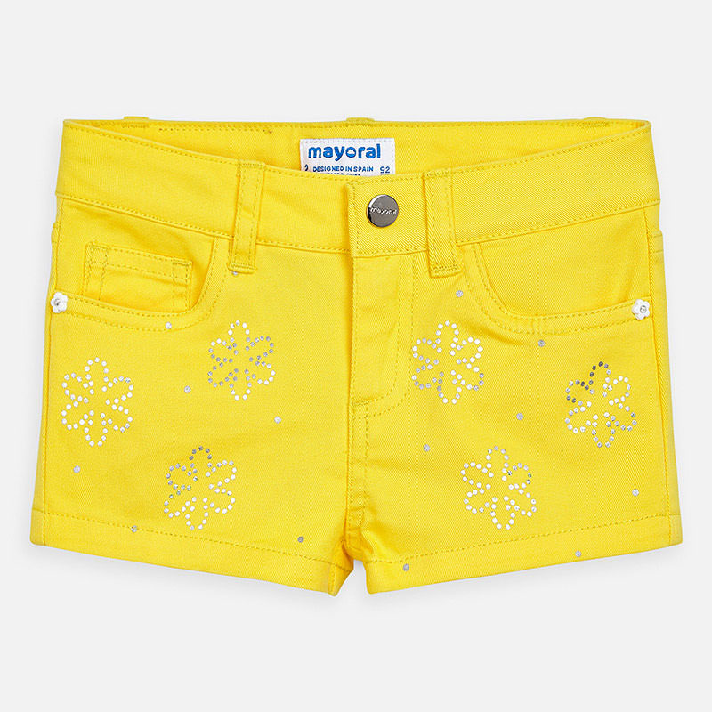 Yellow Shorts with Floral Design