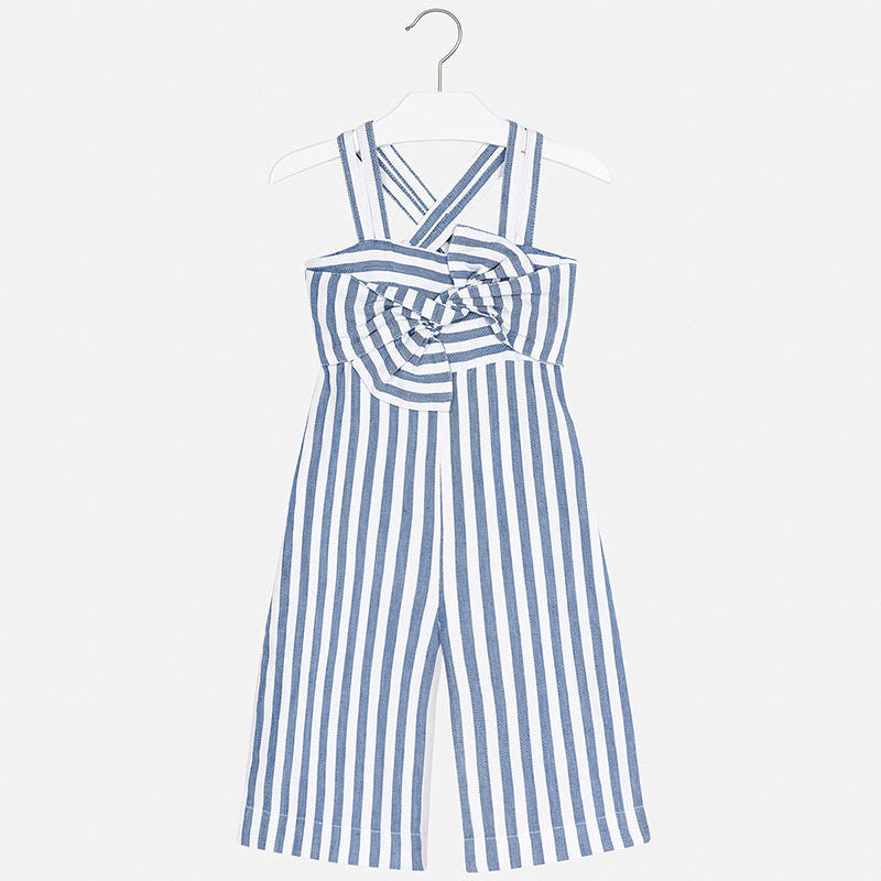Blue & White Striped Jumpsuit