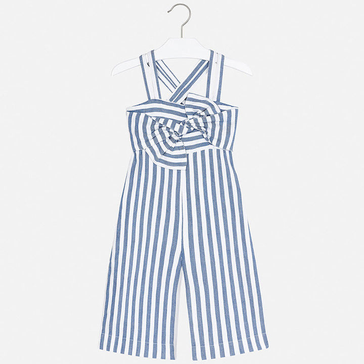 Blue & White Striped Jumpsuit