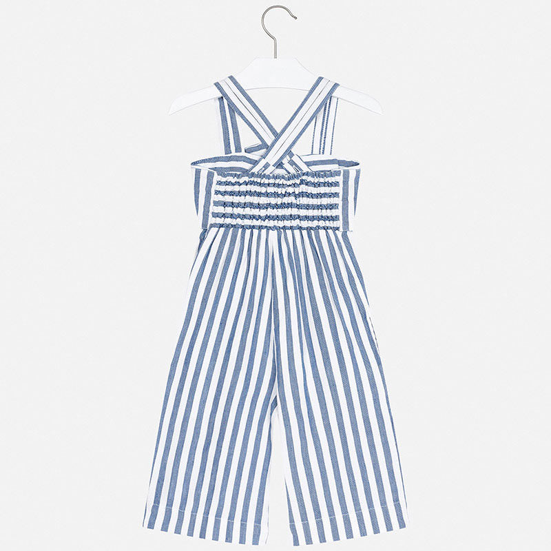 Blue & White Striped Jumpsuit