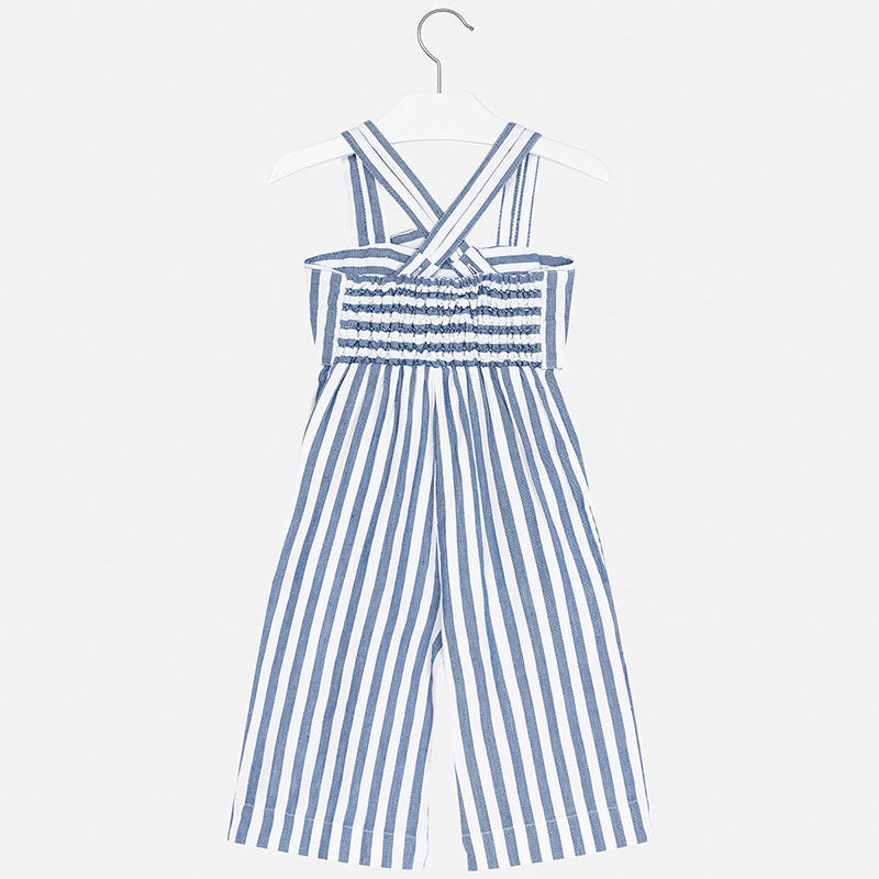 Blue & White Striped Jumpsuit