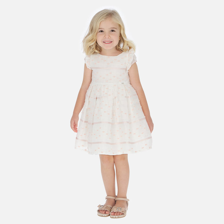 White & Peach Stripe Dress