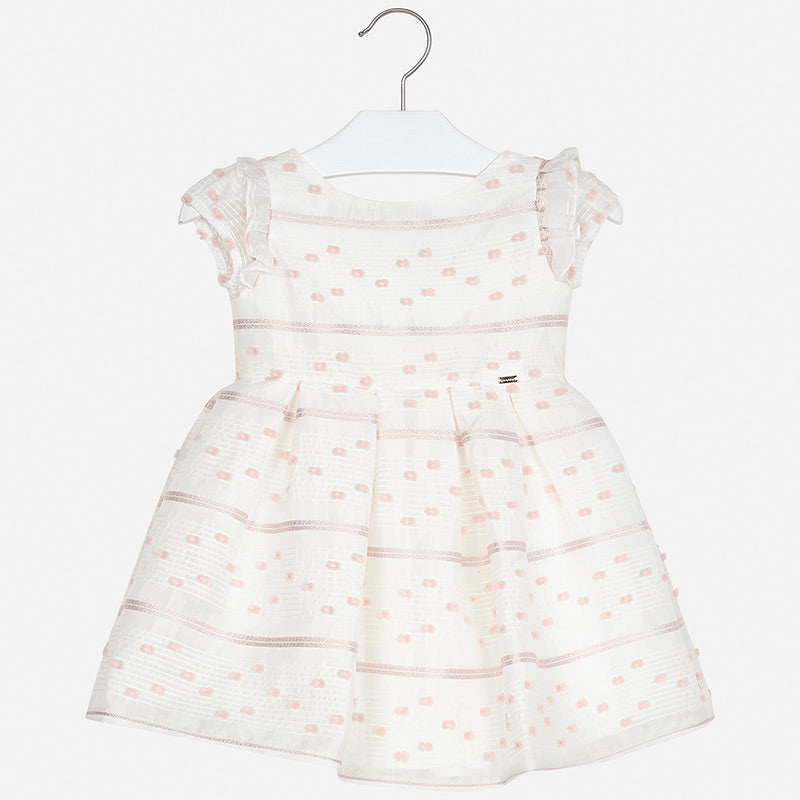 White & Peach Stripe Dress