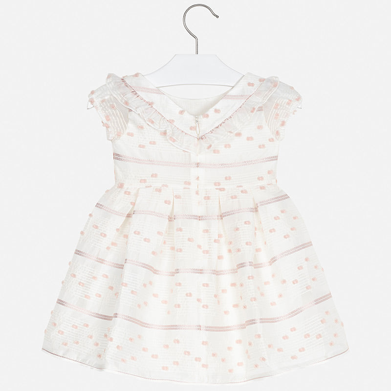 White & Peach Stripe Dress