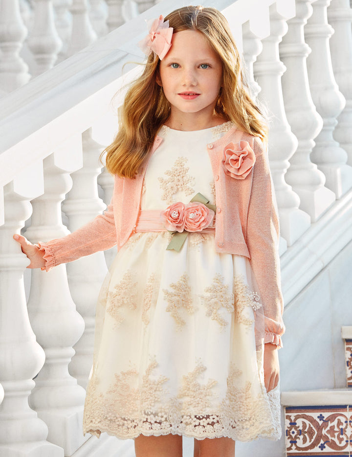 Ivory Floral Tulle Dress
