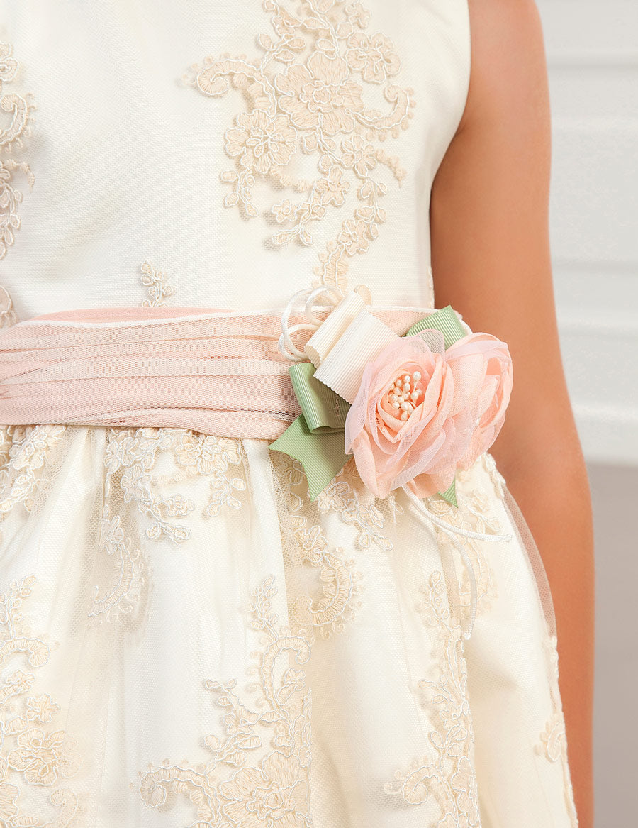 Ivory Floral Tulle Dress