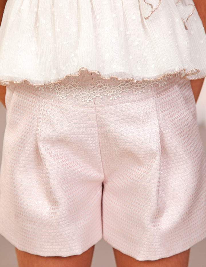 Pink Jacquard Bermuda Shorts