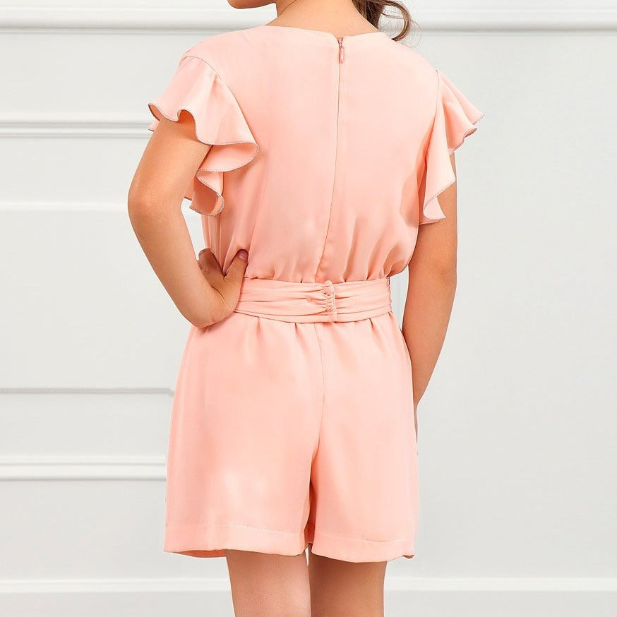 Peach Ruffle Romper