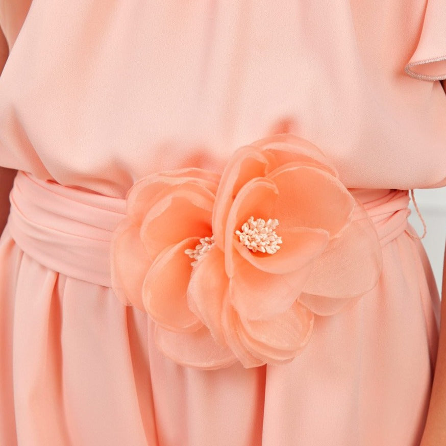 Peach Ruffle Romper