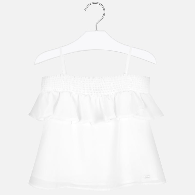 White Ruffled Off the Shoulder Blouse
