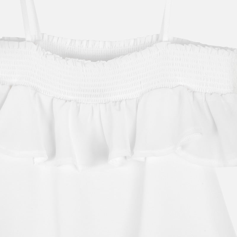 White Ruffled Off the Shoulder Blouse