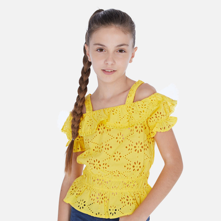 Yellow Off The Shoulder Blouse