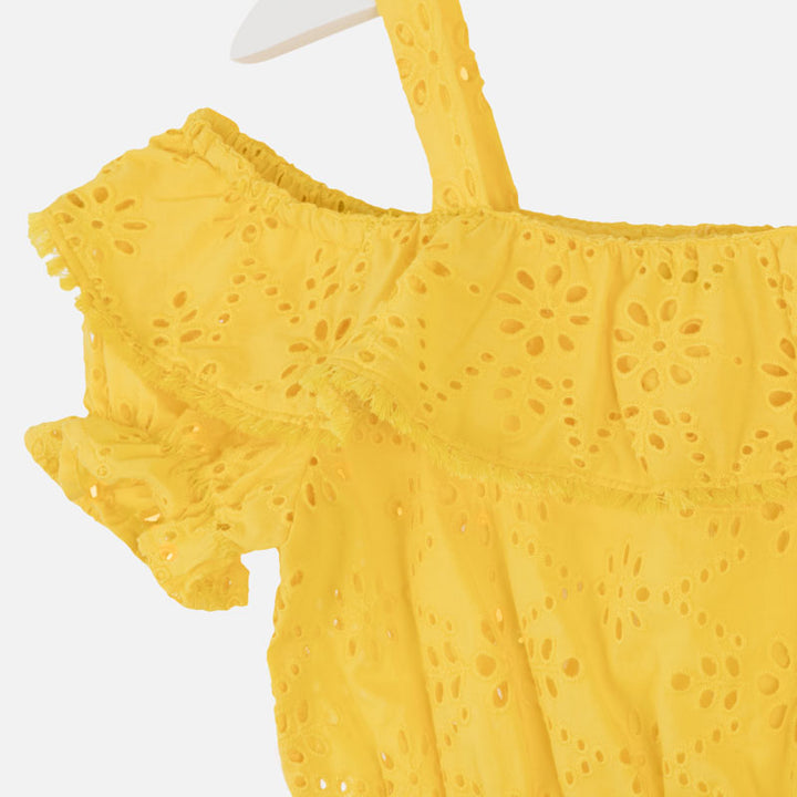 Yellow Off The Shoulder Blouse