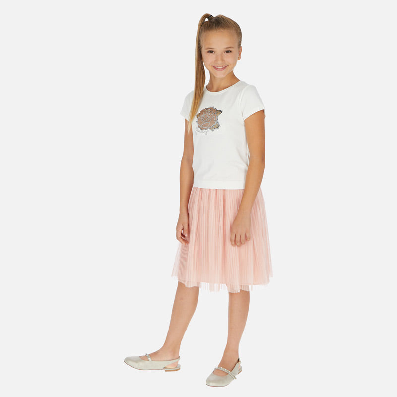 Pink Mid-Length Tulle Skirt