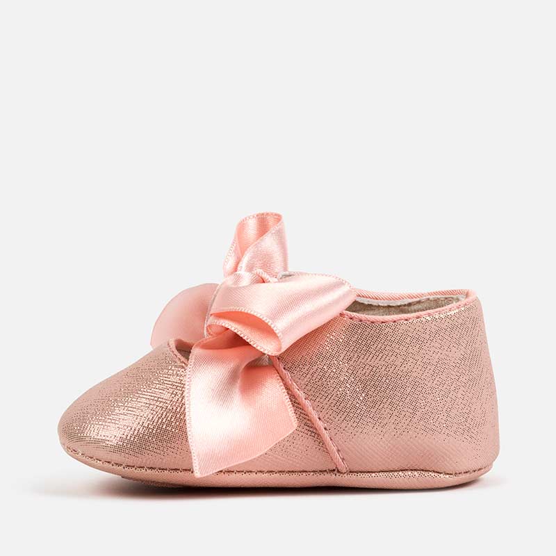 Pink Glitter Pre-Walker Shoes with Ribbon 