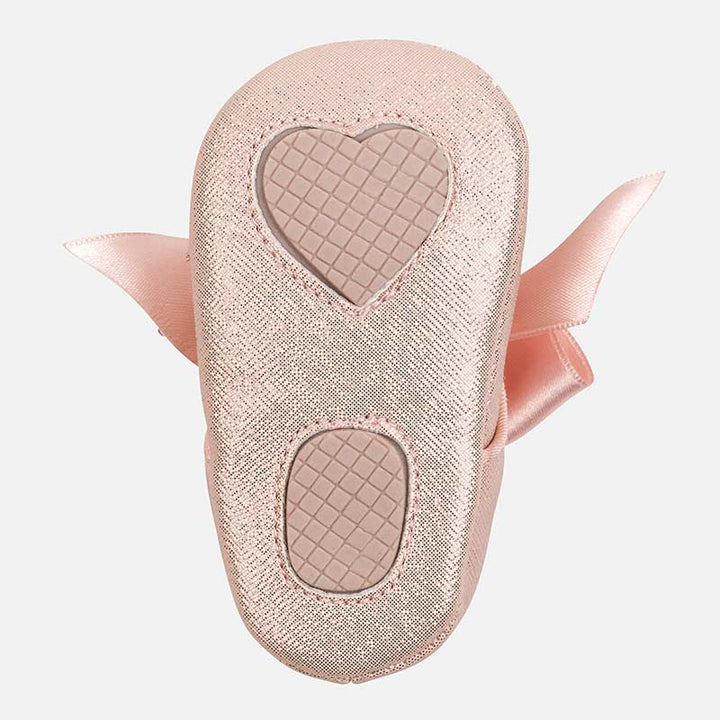 Pink Glitter Pre-Walker Shoes with Ribbon 