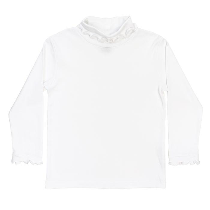 White Knit Ruffle Turtleneck