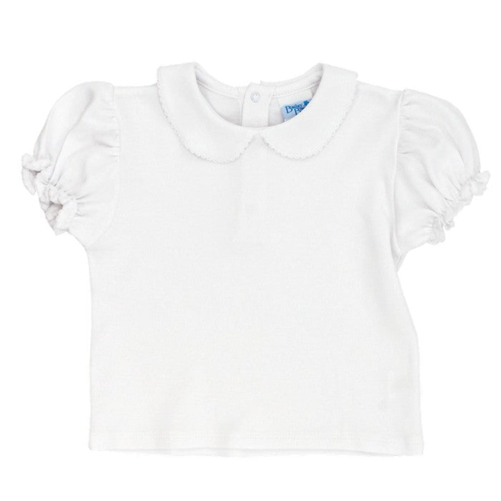 White Knit Short Sleeve Blouse