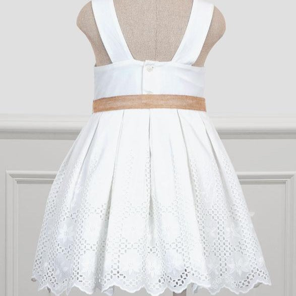 Natural Embroidered Batiste Dress